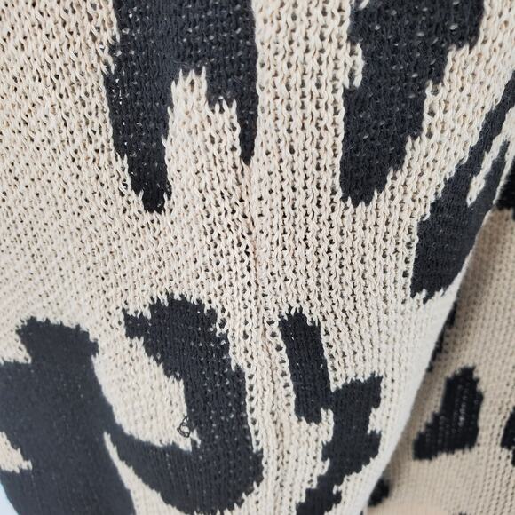 Wise & Pretty Womens M/L Animal Print Long Cardigan Open Front Sweater Pre-Owned - Picture 5 of 7